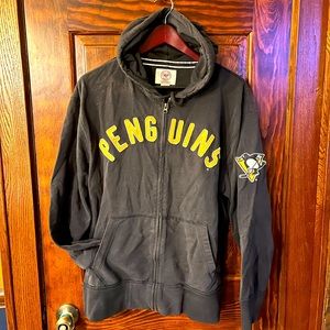 Pittsburgh Penguins distressed faded hoodie sweatshirt